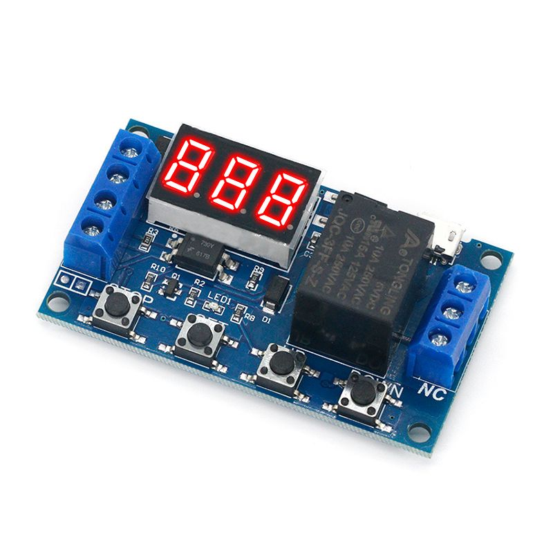 DC 6-30V Support Micro USB 5V LED Display Automation Cycle Delay Timer Control Off Switch Delay Time Relay 6V 9V 12V 24V