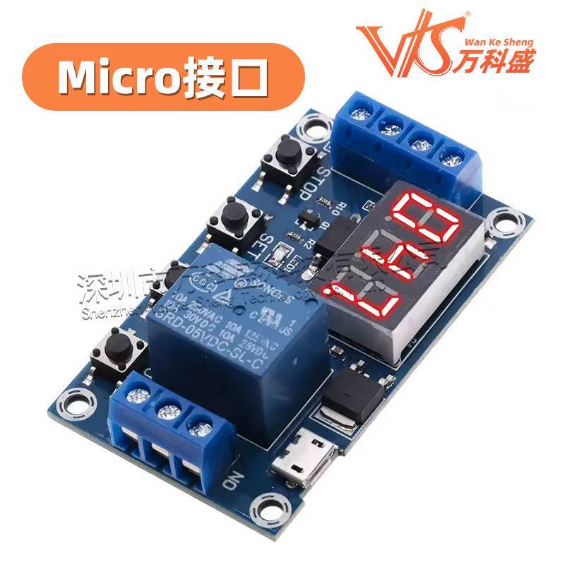 DC 6-30V Support Micro USB 5V LED Display Automation Cycle Delay Timer Control Off Switch Delay Time Relay 6V 9V 12V 24V