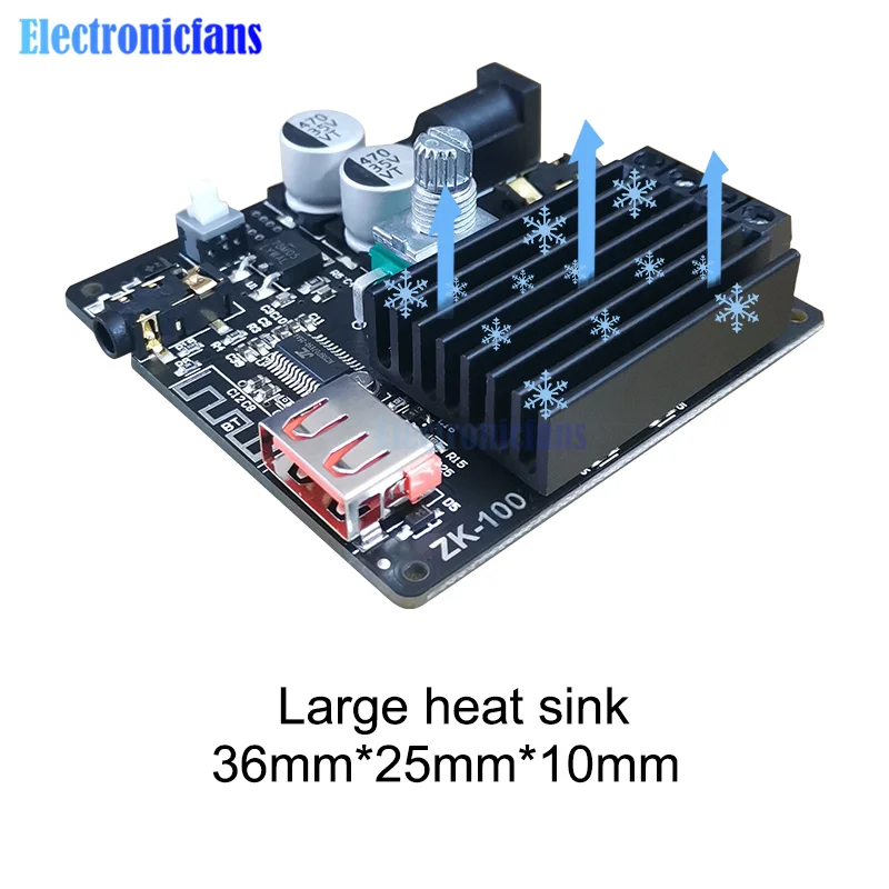 ZK-502H ZK-502M ZK-1002M 50WX2 100WX2 Mini 2.0 Stereo Bluetooth 5.0 Digital Power Amplifier Board Audio AMP Amplificador Module