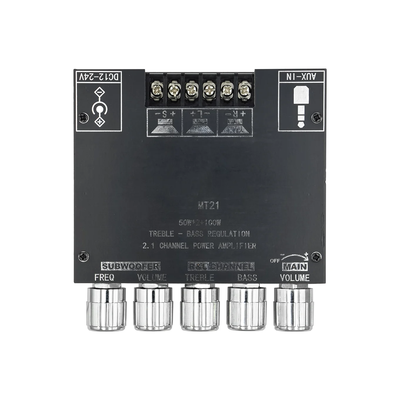 ZK-MT21 Digital Power Amplifier Board 2x50W+100W 2.1 Channel Subwoofer AUX 12V 24V Audio Stereo Bluetooth 5.0 Bass Amplifier