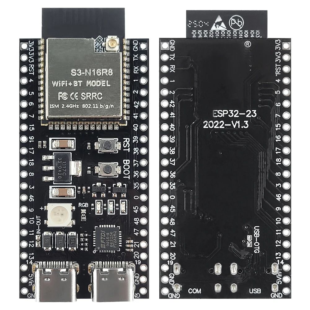 NEW ESP32 S3 Development Board with 2.4G Wifi BT Module for AI IOT DIY ESP32-S3WROOM1 N16R8 MCU 44Pin Type-C 8M PSRAM