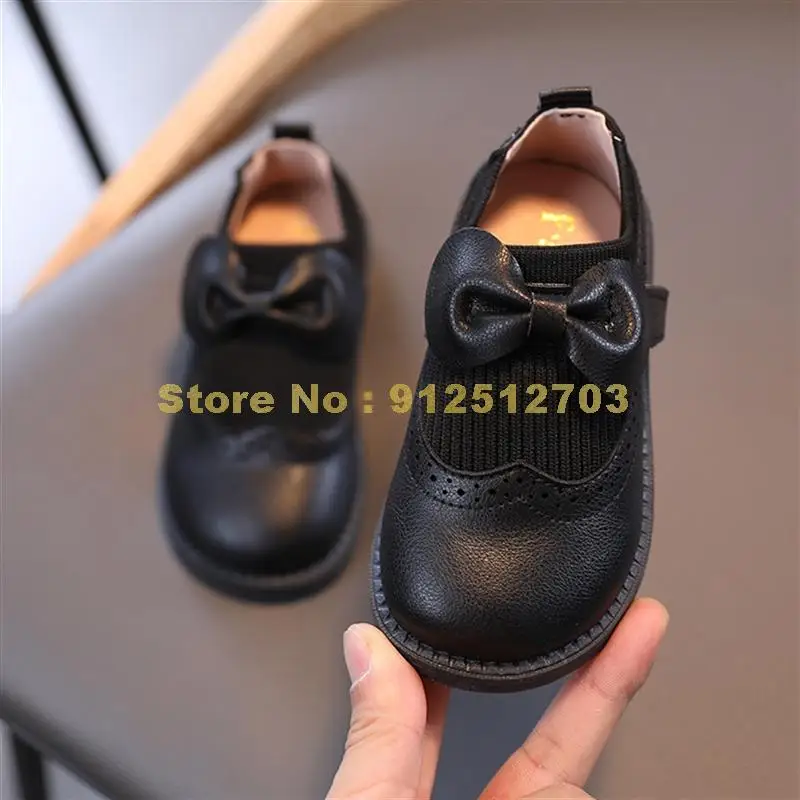 Baby Girl Leather Shoes Soft Bottom Baby Toddler Shoes Bow Girl Princess Style Children''s Small Shoes