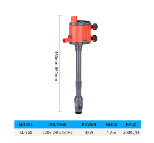 3-in-1 Multi-function Aquarium Filter Water Pump Aquarium Fish Tank Circulating Water Spray Submersible Purifier Filter Turtle T