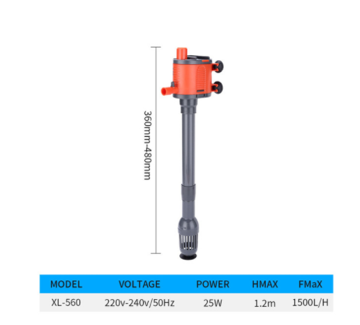 3-in-1 Multi-function Aquarium Filter Water Pump Aquarium Fish Tank Circulating Water Spray Submersible Purifier Filter Turtle T