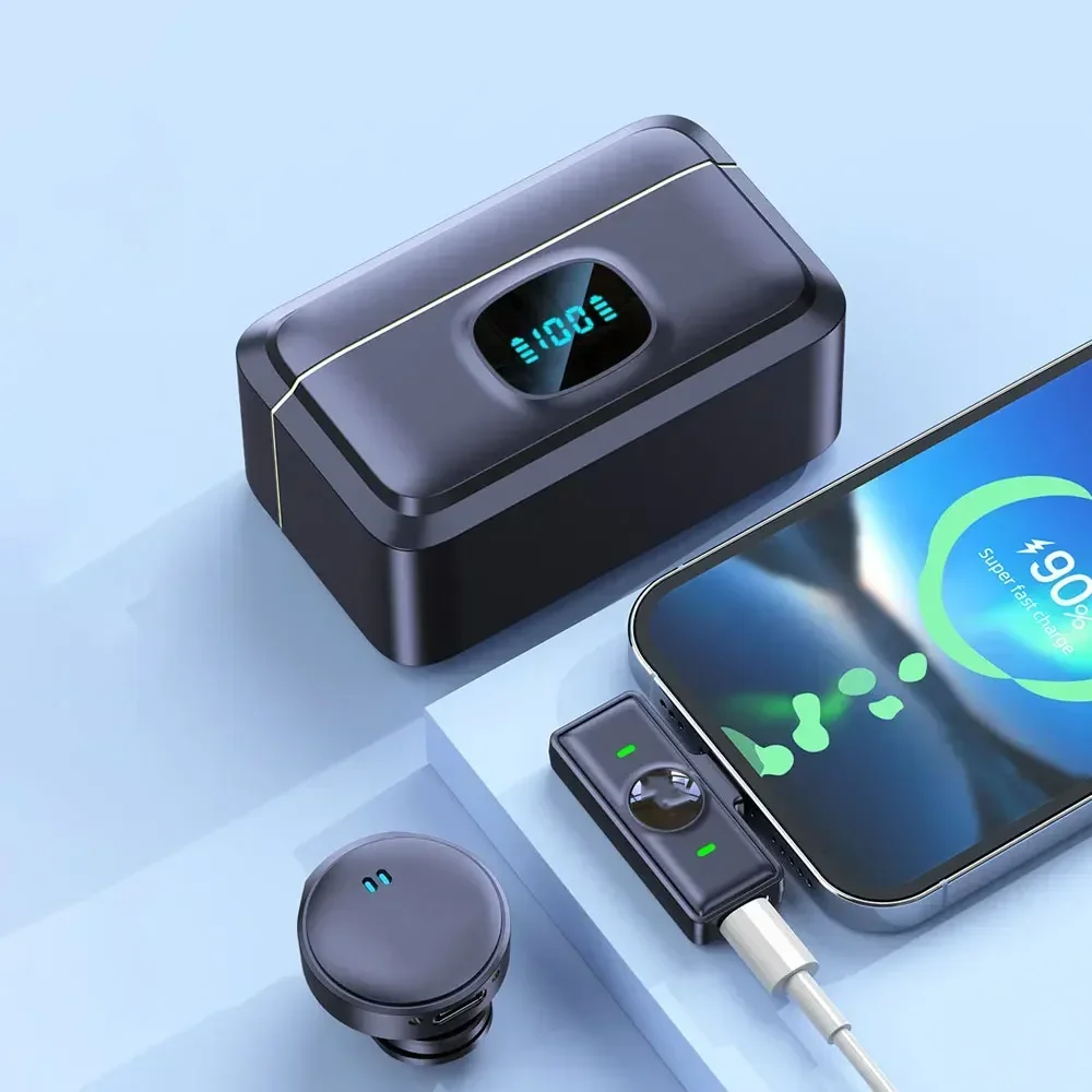 NEW Magnetic Wireless Lavalier Microphone Noise Cancellation Audio Video Recording Mic for iphone Type-C Game Live Streaming