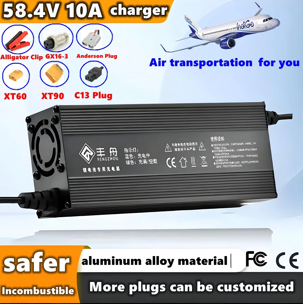 72V10A  metal shell lithium iron phosphate intelligent fast charger for scooter and golf cart,battery pack