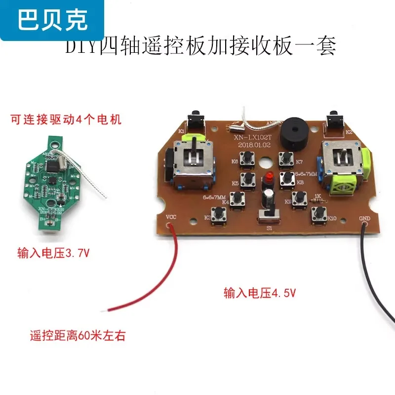 DIY Mini Quadcopter Remote Control Set, RC Toy Aircraft with One-Touch Takeoff, Flip, and Auto-Return Features