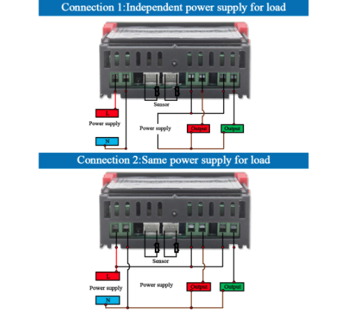 STC3008 STC 3008 Dual Digital Temperature Controller Two Relay Output 12V 24V 220V Thermoregulator Thermostat