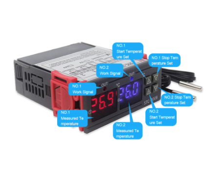 STC3008 STC 3008 Dual Digital Temperature Controller Two Relay Output 12V 24V 220V Thermoregulator Thermostat