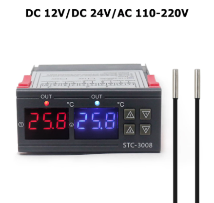 STC3008 STC 3008 Dual Digital Temperature Controller Two Relay Output 12V 24V 220V Thermoregulator Thermostat