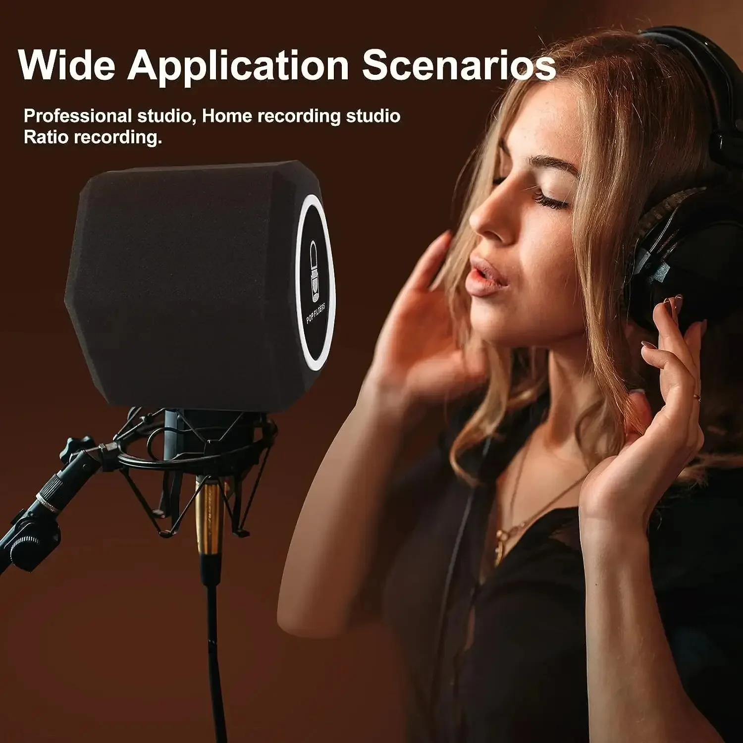 Microphone Pop Filter Wind Shield Acoustic For Record Studios Mic Sound-absorbing Foam Vocal Isolation Ball Mic Accessories