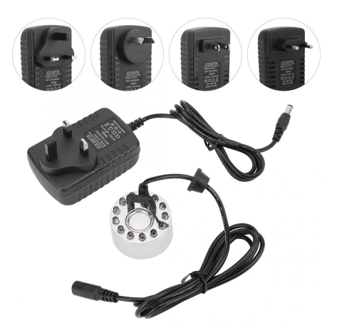 12 LED Multicolor Aquarium Reptile Fish Tank Mist Maker Lighting Humidifier Atomizer Landscape Decor Lamp