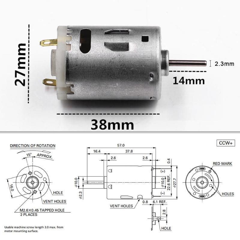 RS-385 12V 24VBrush DC Motor High Speed Micro DC Motor Brushed Metal Gear Motor For Electric Appliance Tools Parts