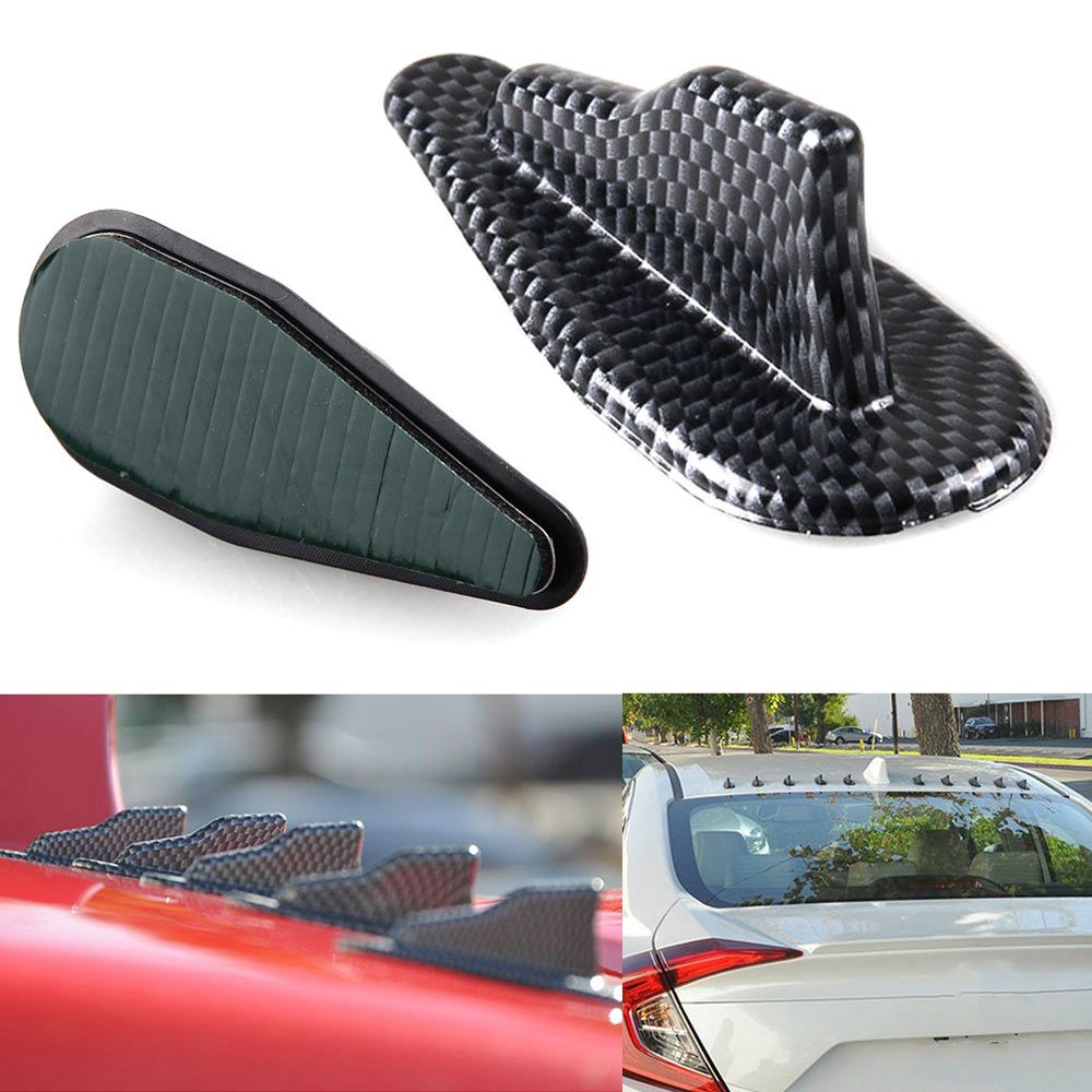 Universal Car Roof Shark Fins Spoiler Wing Kit Vortex Generator EVO Style CSL2018