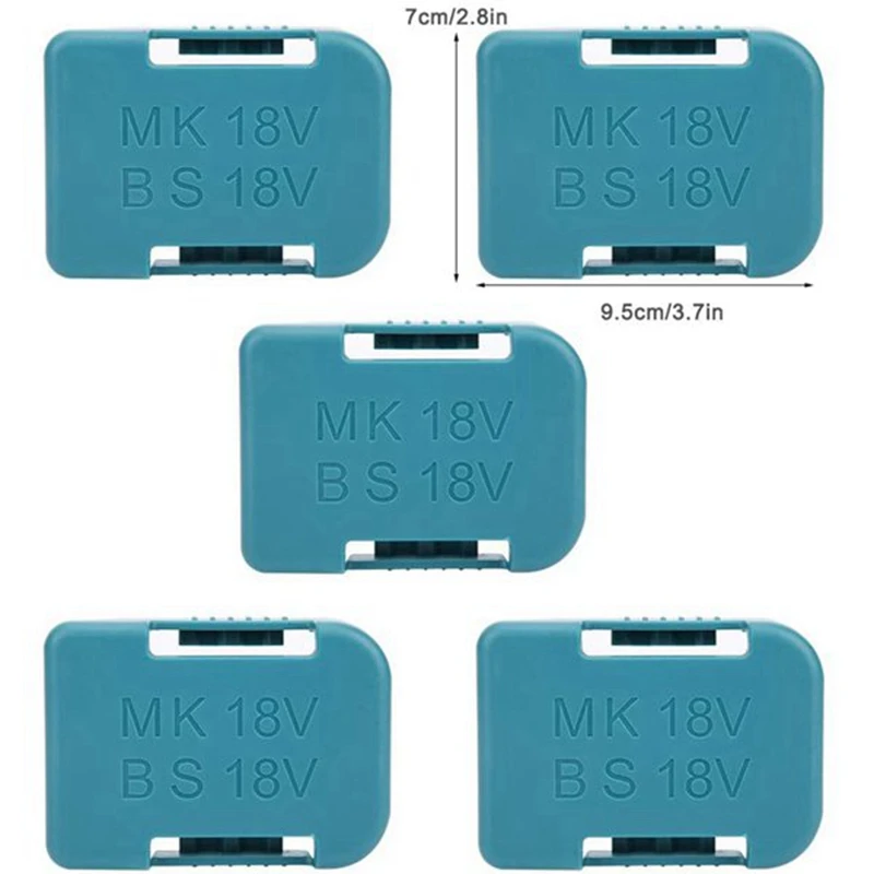 5Pcs Battery Storage Rack Battery Holder Case for Makita 18V Fixing Devices(Blue)