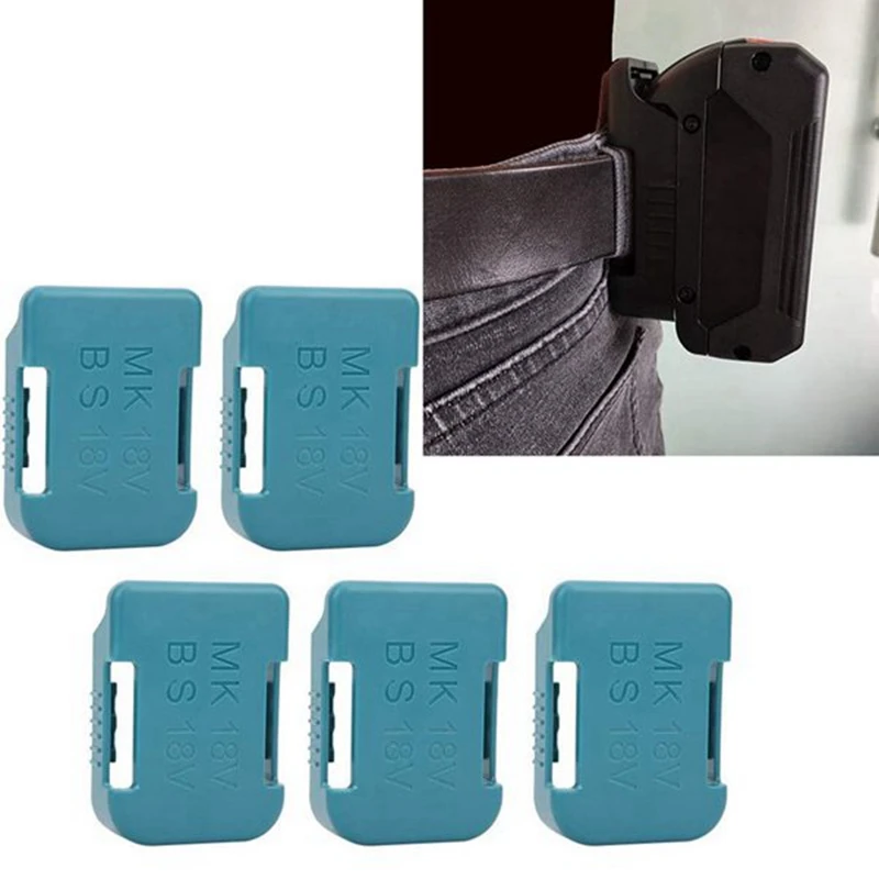 5Pcs Battery Storage Rack Battery Holder Case for Makita 18V Fixing Devices(Blue)