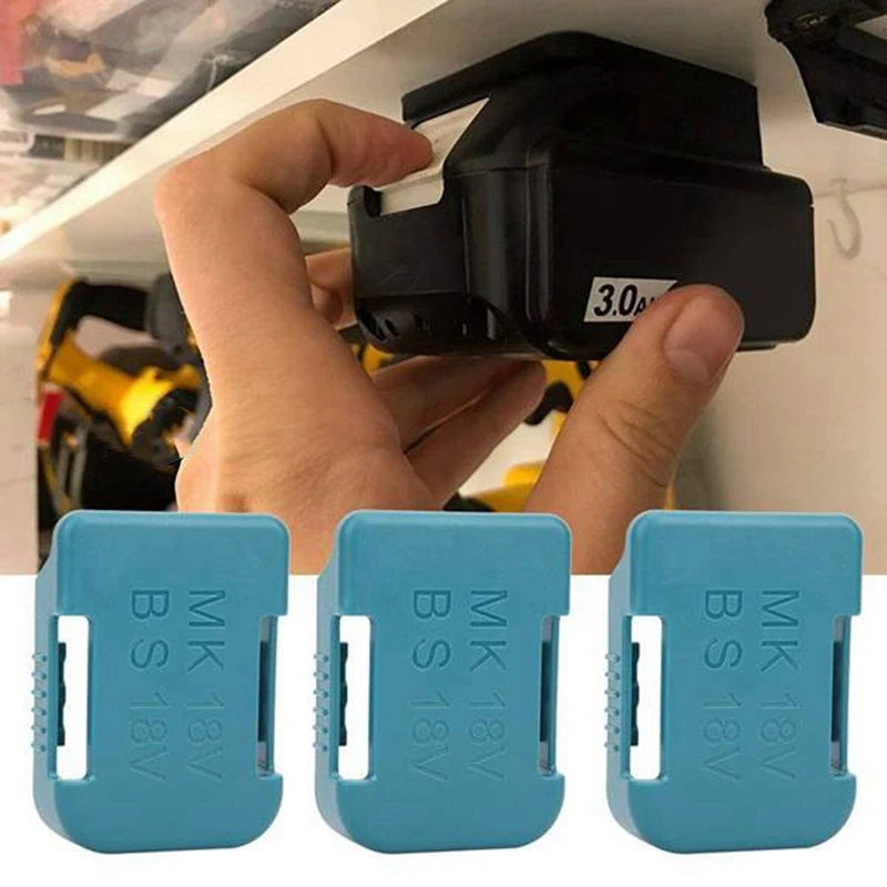 5Pcs Battery Storage Rack Battery Holder Case for Makita 18V Fixing Devices(Blue)