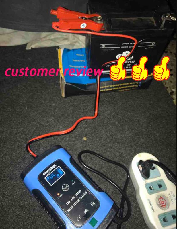 12V 6A Full Automatic Car Battery Charger Intelligent Fast Power Charging Pulse Repair Chargers Wet Dry Lead Acid Battery