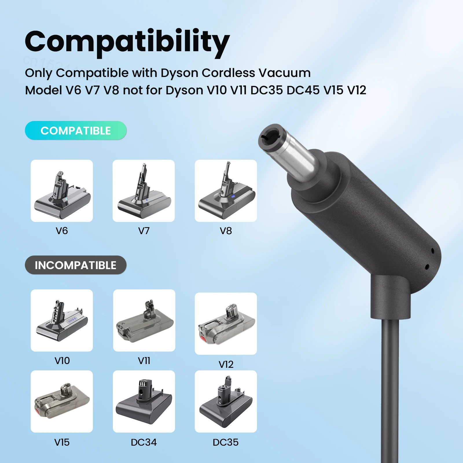 Battery Charger For Dyson V6 V7 V8 Charger Replacement Battery Charger Compatible For V8 V7 V6 Charger 26.1V 0.78A