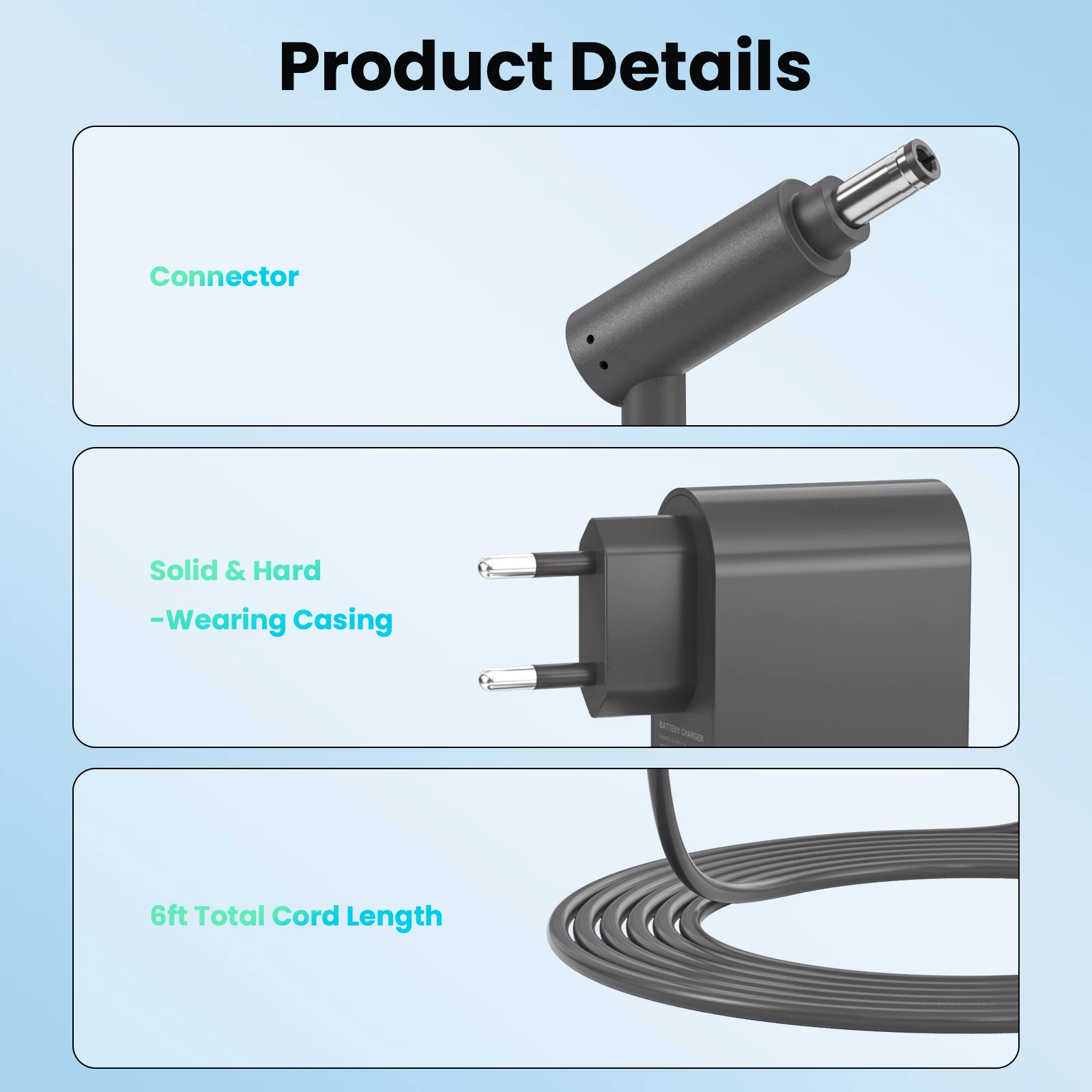 Battery Charger For Dyson V6 V7 V8 Charger Replacement Battery Charger Compatible For V8 V7 V6 Charger 26.1V 0.78A