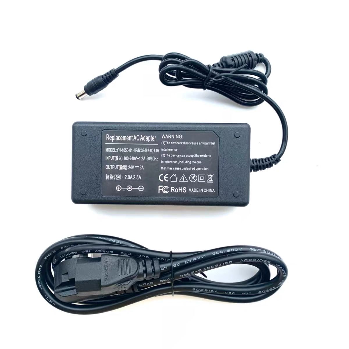 24V 3A Power Supply for Logitech G920 G29 G25 G27 G923 G940 Driving Force GT Racing Wheel,HY1C Power Cord AC/DC Adapter Charger