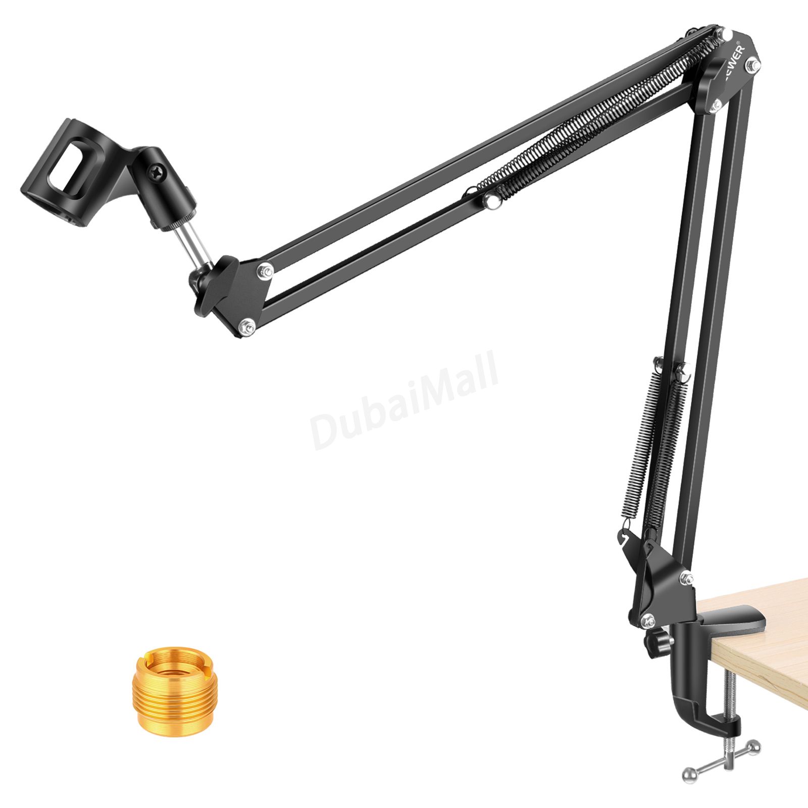 Extendable Recording Microphone Holder Suspension Boom Scissor Arm Stand Holder with Mic Clip Table Mounting Clamp