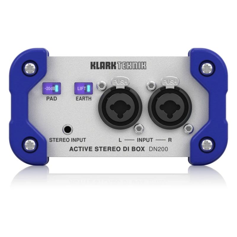 2-Channel Active DI box with high-headroom design and +48 V phantom power KLARK TEKNIK DN200 for extended dynamic range