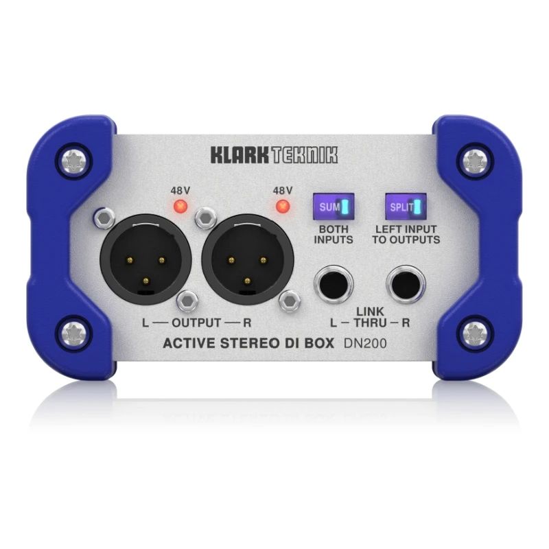 2-Channel Active DI box with high-headroom design and +48 V phantom power KLARK TEKNIK DN200 for extended dynamic range