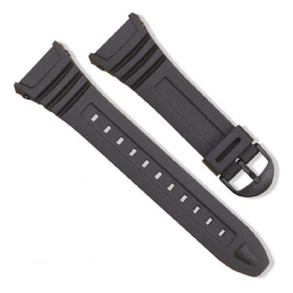 Silicone Watch Band Stainless Steel Pin Buckle Replacement Watchband for Casio W-96H Sports Men Strap Bracelets Only Black