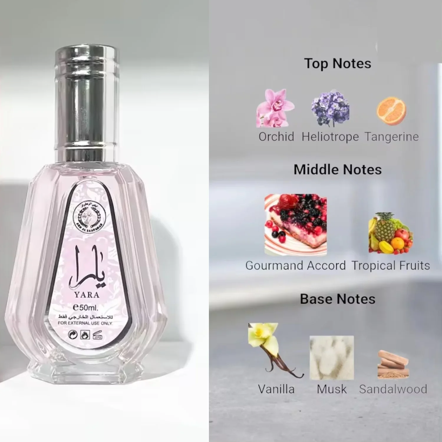 Yara Rosa Perfume for Women 50 Ml - Arab Fragrance - Ideal for Lovers of Sweet and Floral Perfumes