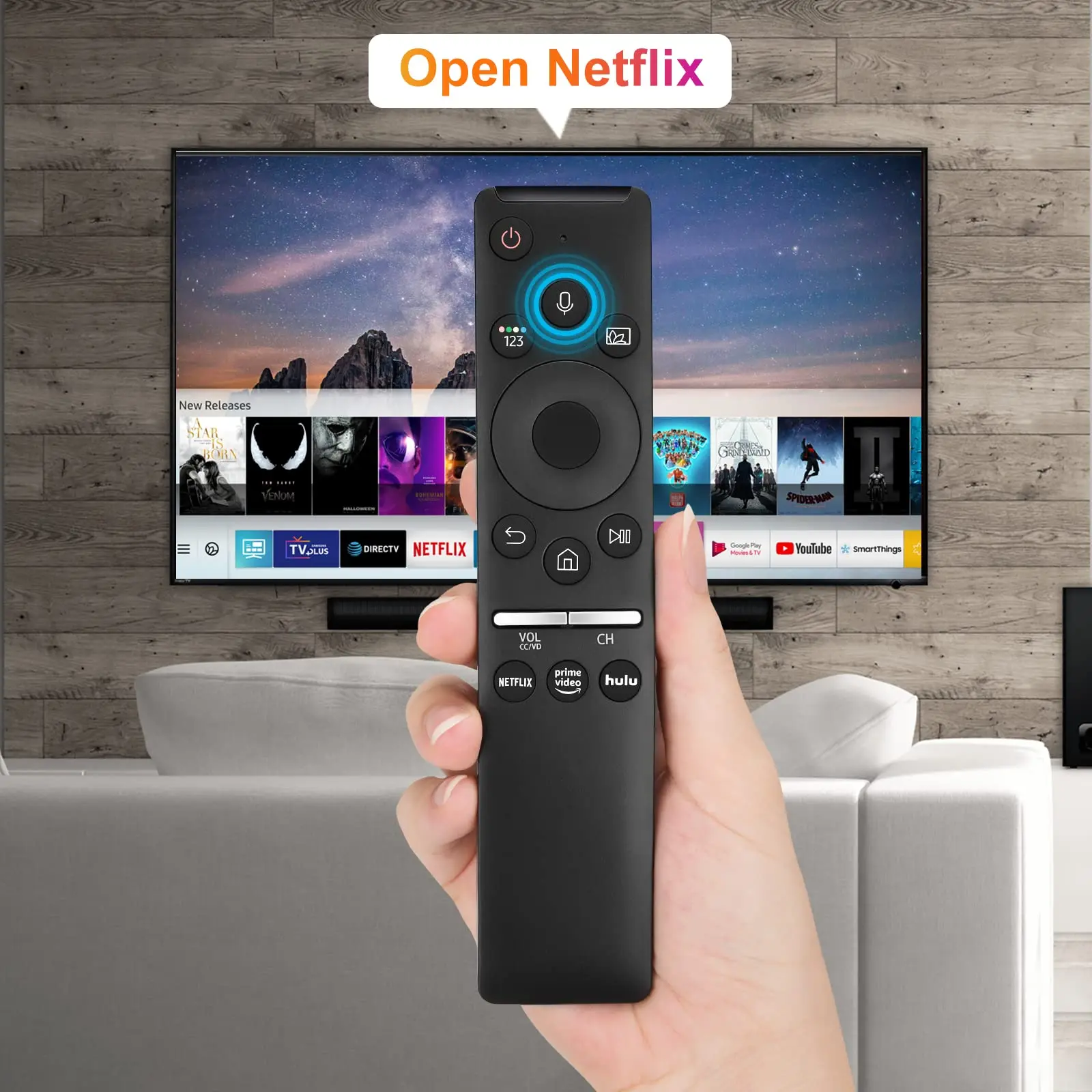Universal Replacement Voice Remote Control Fit  All Samsung TVs - Compatible with ,HDR,LCD,HDTV,UHD,QLED,SUHD,LED,Frame,Curved,8 BN59-01312A BN59-01312B BN59-01312F BN59-01329A