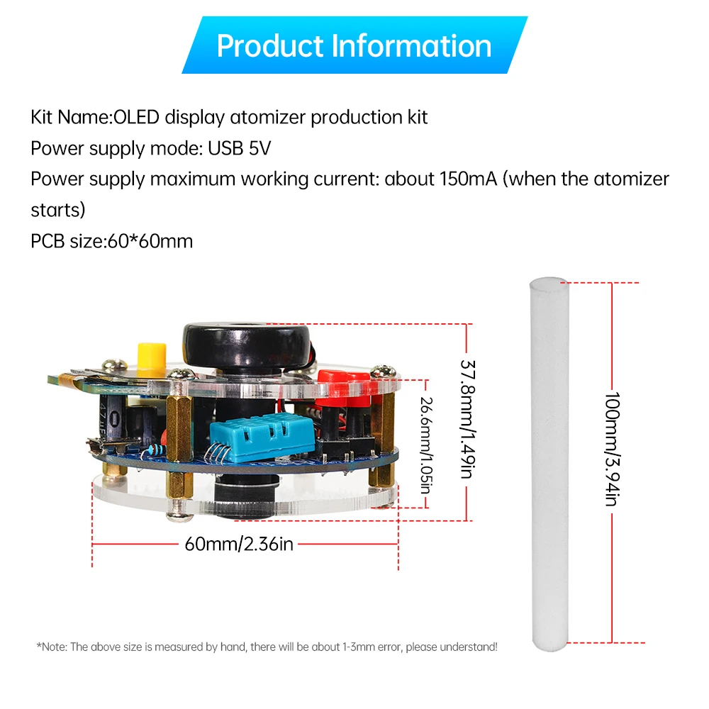 Usb Humidifier Mist Electronic Diy Kit Oled Display Temperature And Humidity Spray Circuit Board Manufacturing Welding Practice
