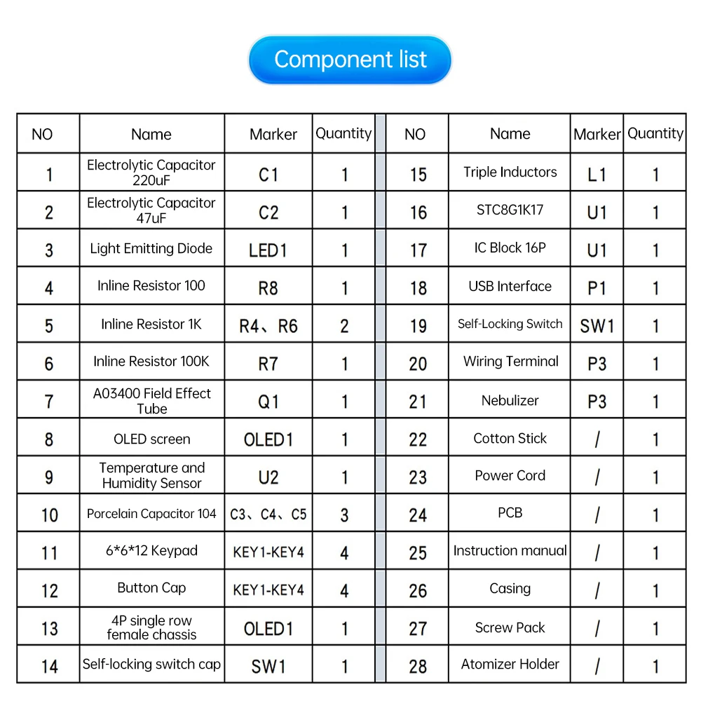 Usb Humidifier Mist Electronic Diy Kit Oled Display Temperature And Humidity Spray Circuit Board Manufacturing Welding Practice