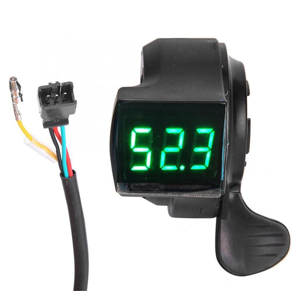 E-bike Thumb Throttle LCD Digital Battery Voltage Display Speed Control Handlebar Grips Switch Electric Bike Accessories