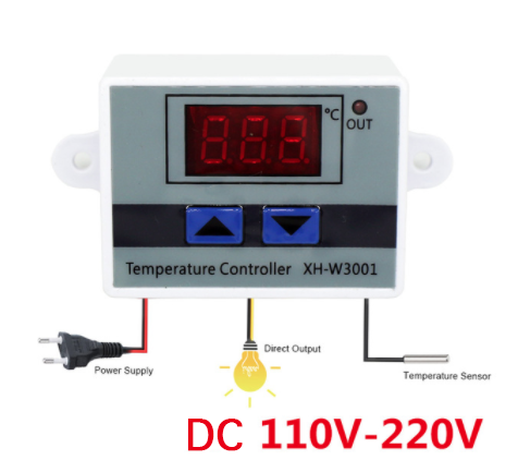 10A 12V 24V 220VAC Digital LED Temperature Controller XHW3001 For Incubator Cooling Heating Switch Thermostat NTC W3001