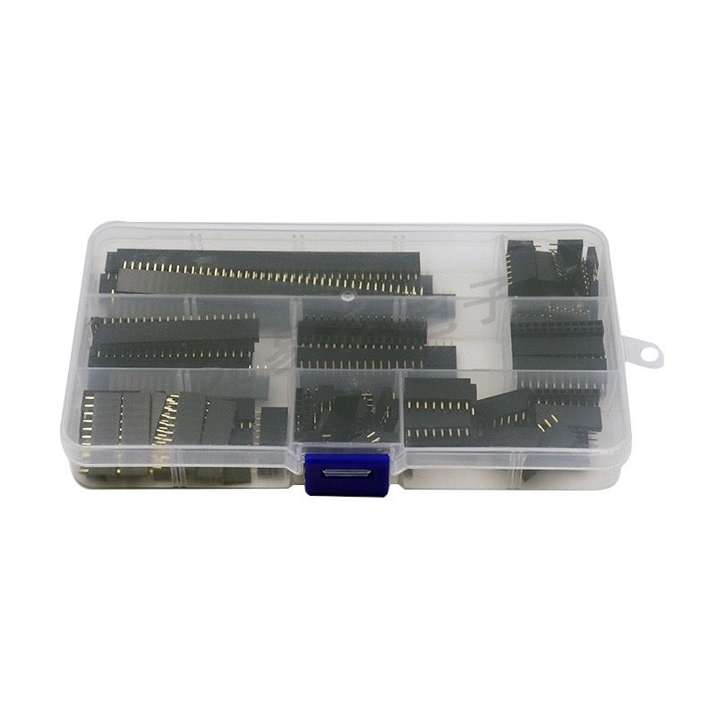 120Pcs 2.54mm Straight Single Row PCB Board Female Pin Header Socket Connector Strip Assortment Kit for Arduino Prototype Shield