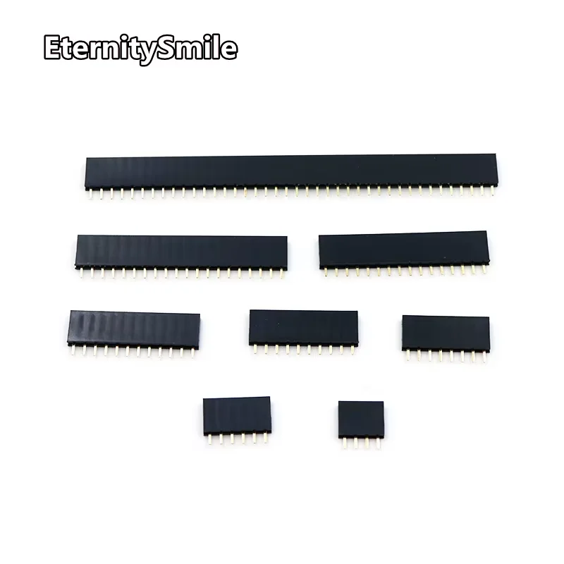 120Pcs 2.54mm Straight Single Row PCB Board Female Pin Header Socket Connector Strip Assortment Kit for Arduino Prototype Shield