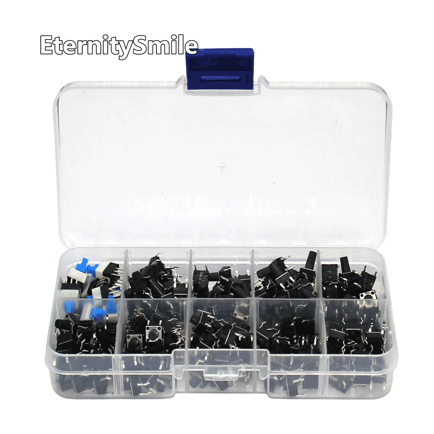 180Pcs 10 values 6*6*4.3/5/6/7/8/9.5/11/12/13H Tact Switch Tactile Push Button Switch Kit,  Micro Key Switch