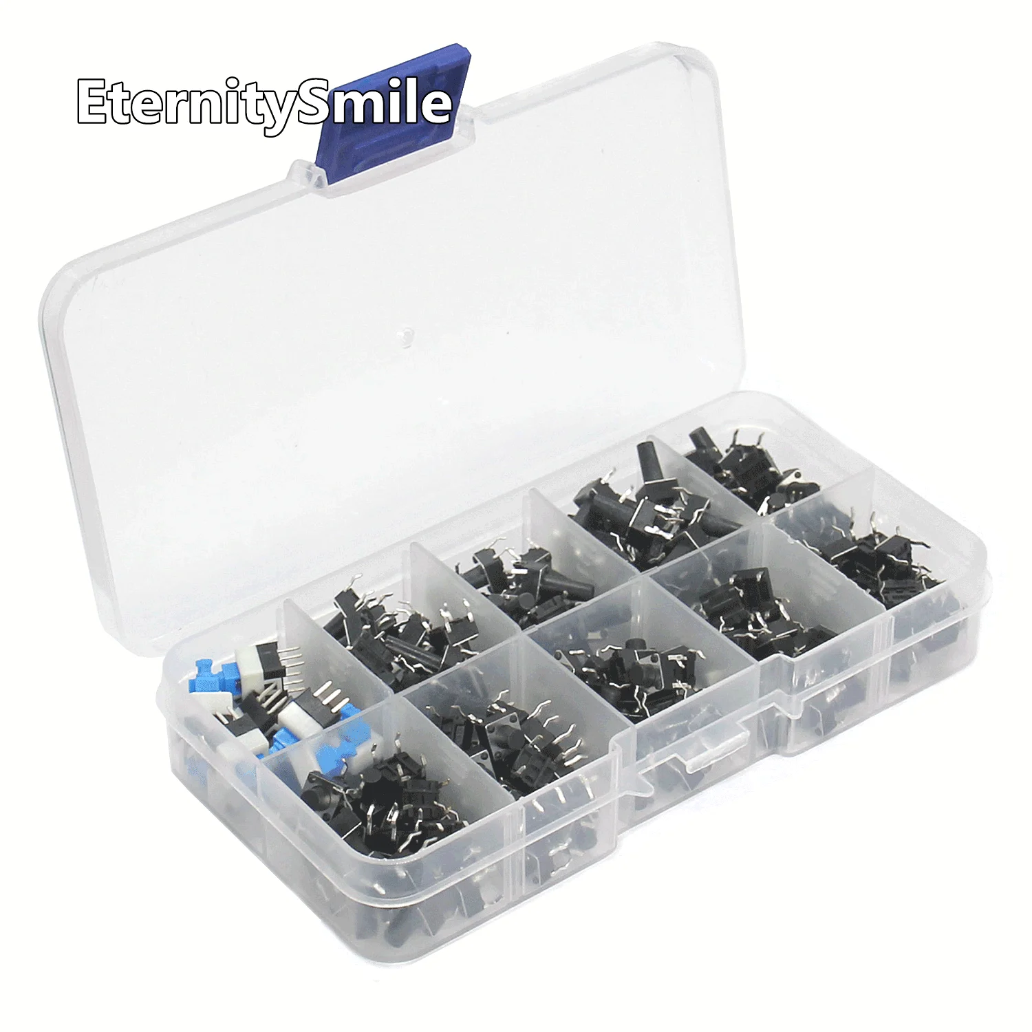 180Pcs 10 values 6*6*4.3/5/6/7/8/9.5/11/12/13H Tact Switch Tactile Push Button Switch Kit,  Micro Key Switch