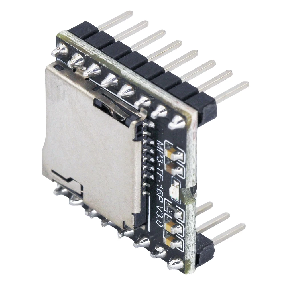 DFPlayer Mini MP3-TF-16P V3.0 MP3 Player Module TF Card U Disk Mini Audio Voice Module Board IO/Serial Port/AD for Arduino DIYv