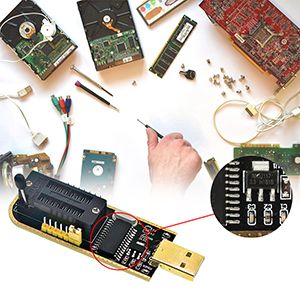 CH341 A 24 25 Series EEPROM Flash BIOS USB Programmer Module + SOIC8 SOP8 Test Clip For EEPROM 93CXX / 25CXX / 24CXX