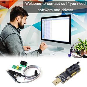 CH341 A 24 25 Series EEPROM Flash BIOS USB Programmer Module + SOIC8 SOP8 Test Clip For EEPROM 93CXX / 25CXX / 24CXX