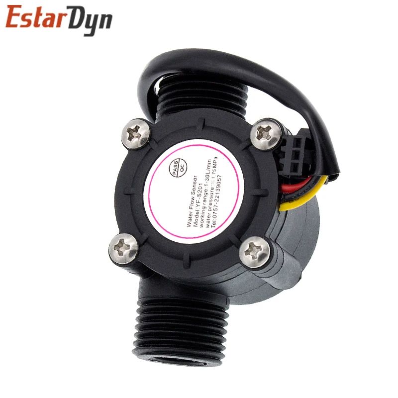 YF-S201 12V Water Flow Sensor DC 5-18V Flowmeter Hall Flow Sensor Water Control Liquid Flow Sensor Switch 1-30L/min 2.0MPa