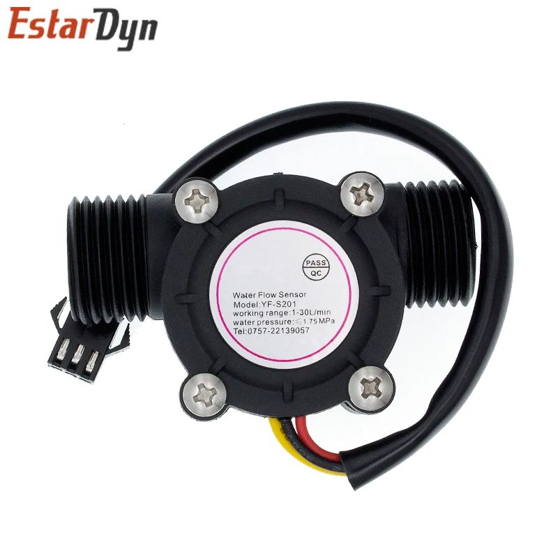 YF-S201 12V Water Flow Sensor DC 5-18V Flowmeter Hall Flow Sensor Water Control Liquid Flow Sensor Switch 1-30L/min 2.0MPa