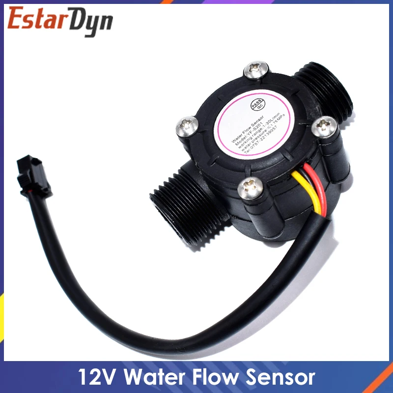 YF-S201 12V Water Flow Sensor DC 5-18V Flowmeter Hall Flow Sensor Water Control Liquid Flow Sensor Switch 1-30L/min 2.0MPa