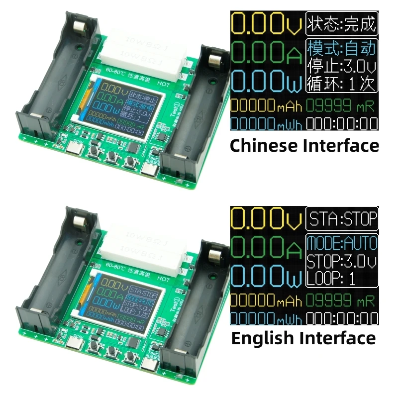 18650 Type-C LCD 4/1 Channel Display Battery Capacity Tester MAh Lithium Digital Battery Detection Module For Battery Testing