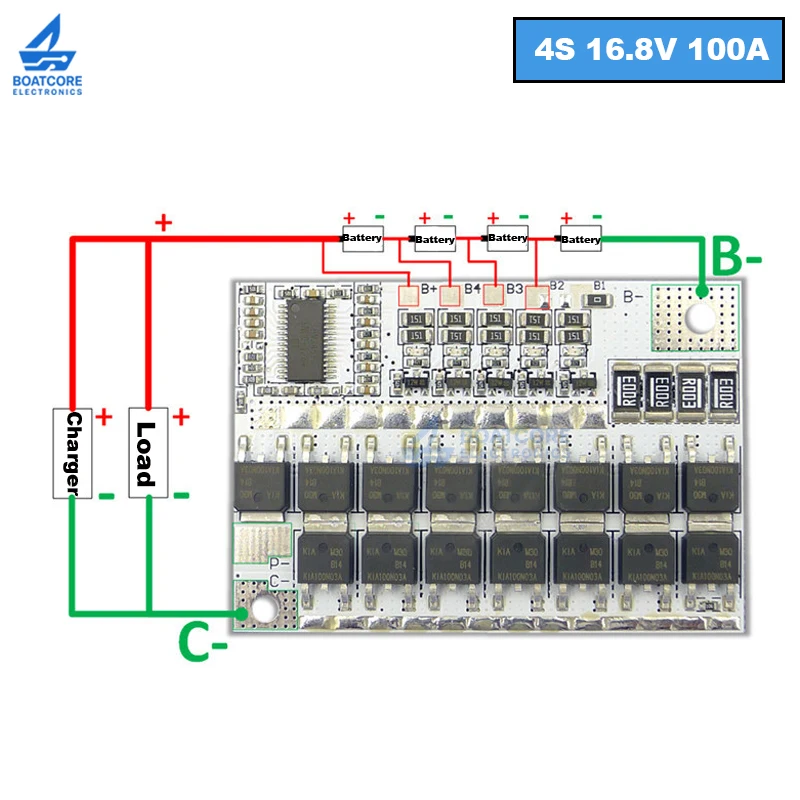 1PCS 3S 4S 5S BMS 100A 12V 16.8V 18V 21V 18650 Li-ion Ternary LMO Lithium Battery Protection Circuit Board with Balance Charging