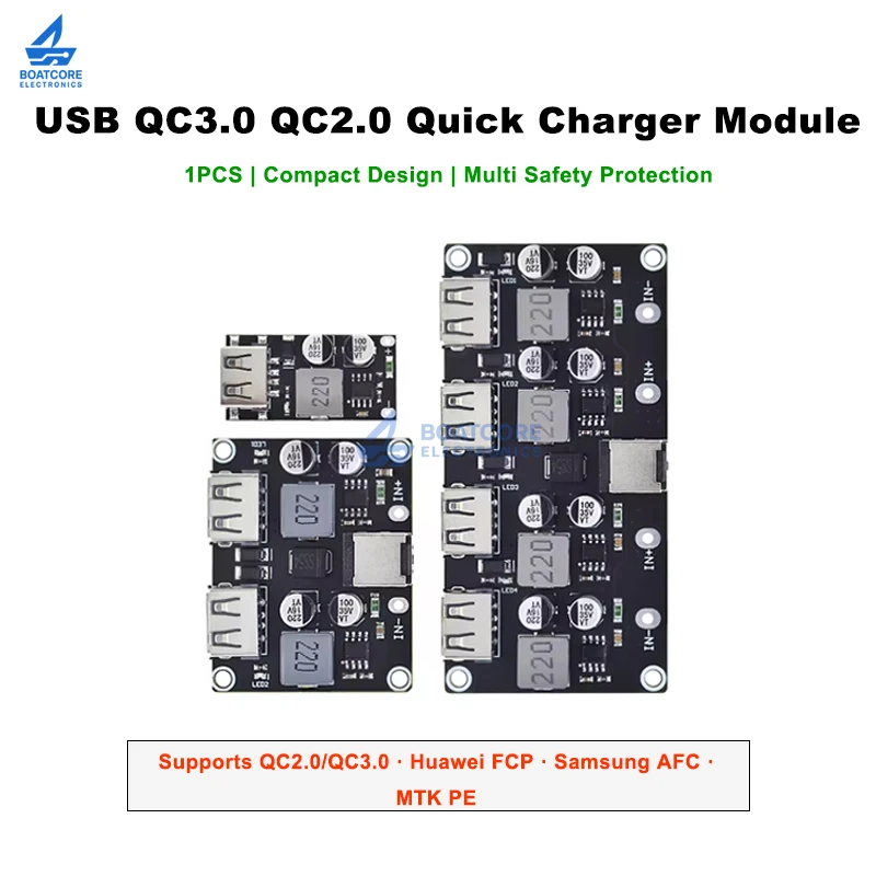 1PCS USB QC3.0 QC2.0 DC-DC Buck Converter Charging Module 6-32V 9V 12V 24V to 5V Fast Quick Charger Circuit Board