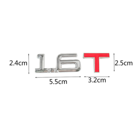 Car 3D Metal 1.6T 1.8T 2.0T 2.8T Logo Sticker Emblem Badge Decals for Mazda KIA Renault TOYOTA BMW car sticker Car Styling