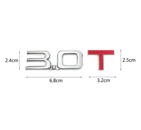 Car 3D Metal 1.6T 1.8T 2.0T 2.8T Logo Sticker Emblem Badge Decals for Mazda KIA Renault TOYOTA BMW car sticker Car Styling